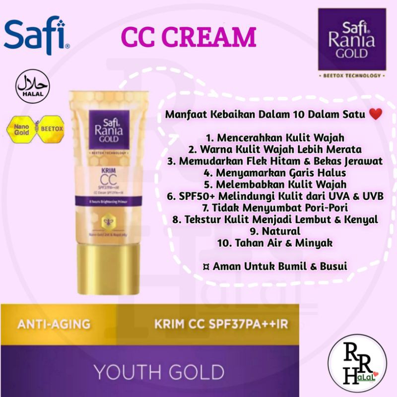 Safi Malaysia | Safi Rania Gold Cc Cream SPF 50 Brightening Whitening ORIGINAL 100%