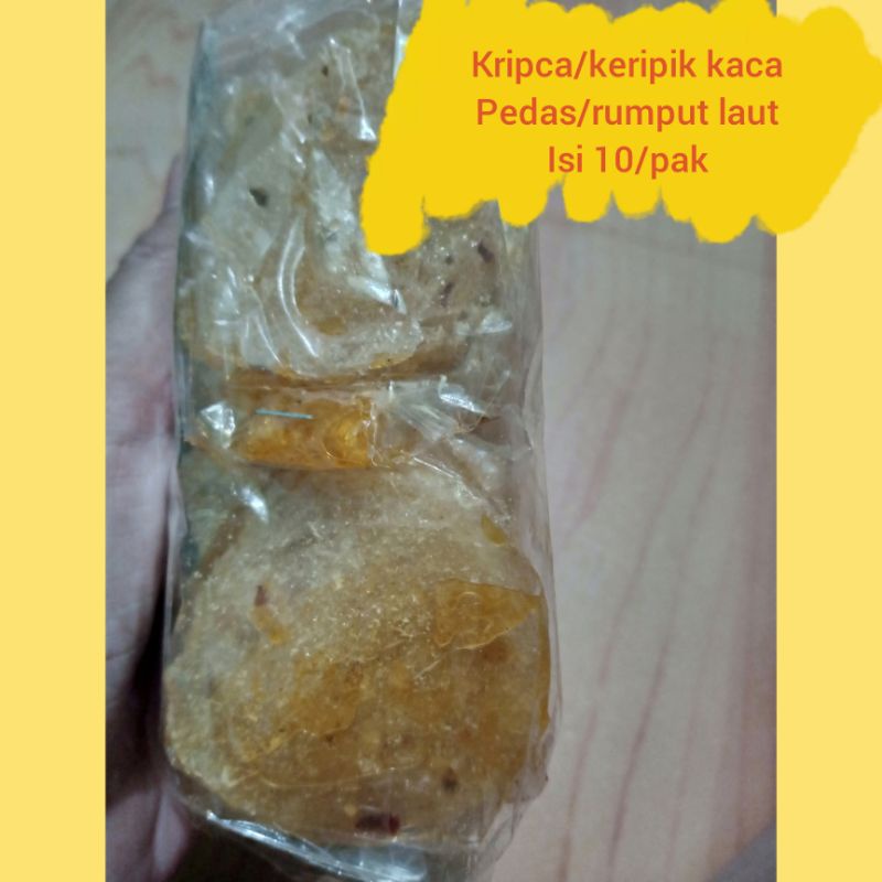 

Kripca Keripik Kaca Pedas/Rumput laut bks imut isi 10/pak