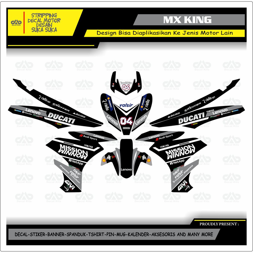 Sticker Decal Motor Stiker Jupiter Mx King 150 Full bodyNEW DUCATI