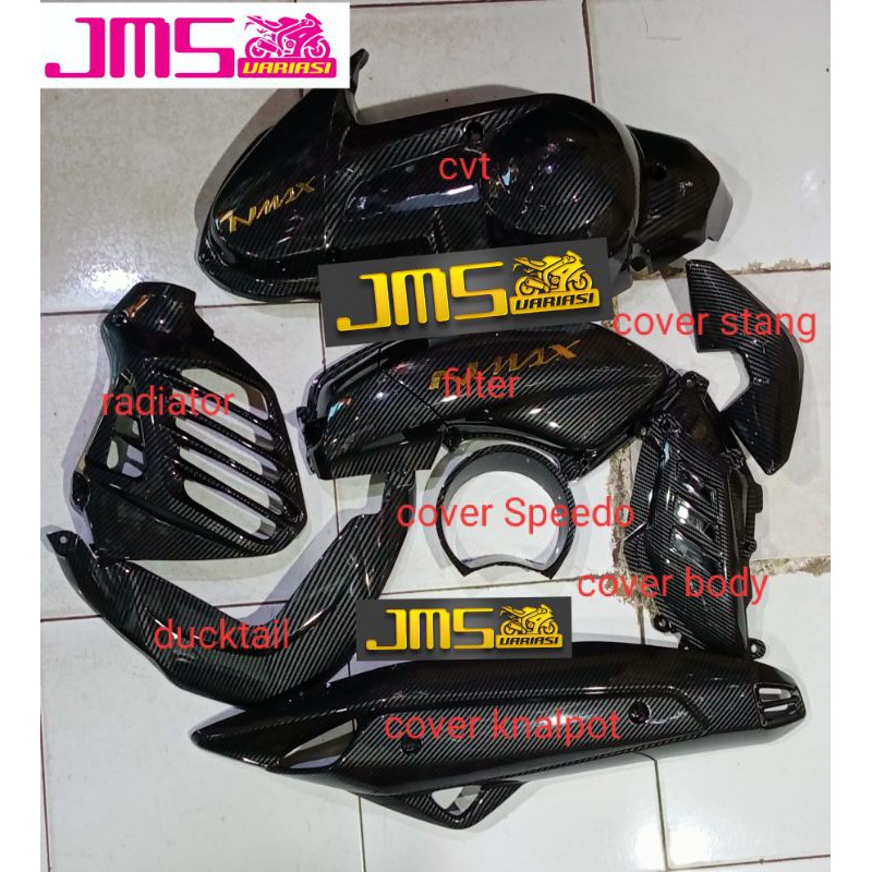 cover tutup carbon set yamaha nmax lama zoro cvt filter radiator Speedo stang knalpot bodi ducktrail