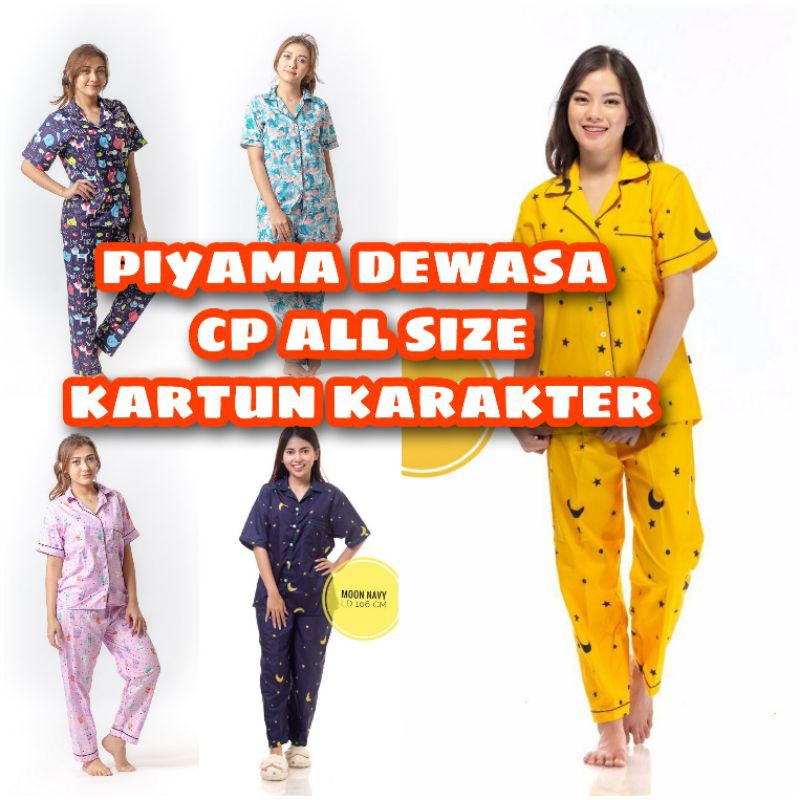 PIYAMA DEWASA CP MOTIF KARTUN  KARAKTER piyama wanita  baju  