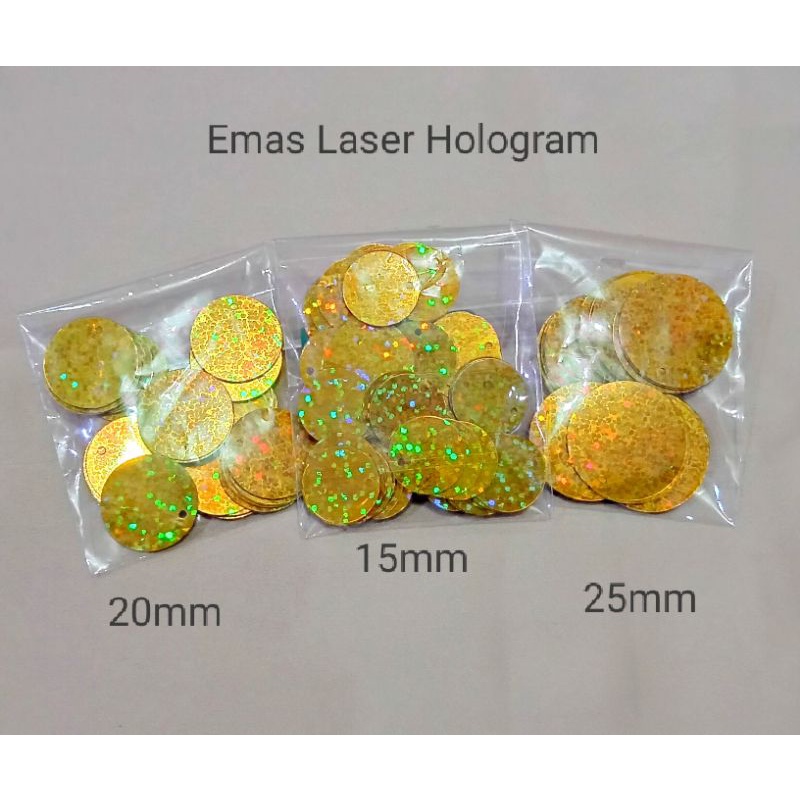 Payet Ramboci Manik Lingkaran EMAS DAN SILVER LASER HOLOGRAM