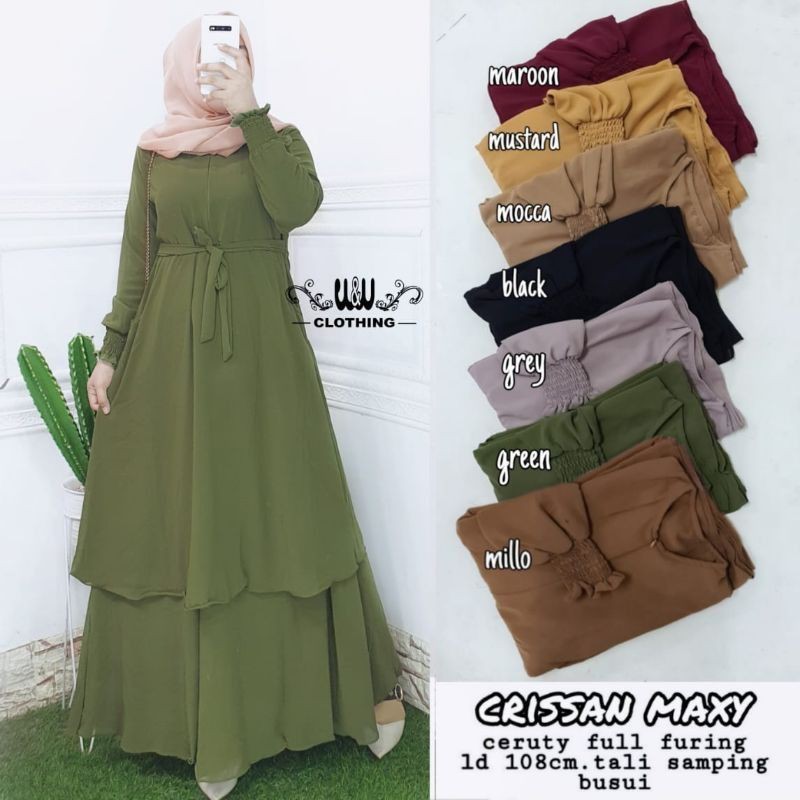 Crissan Maxy Gamis Melayu Gamis Malaysia Terbaru Shopee Indonesia