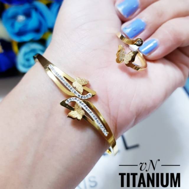 titanium gelang dan cincin 0806j