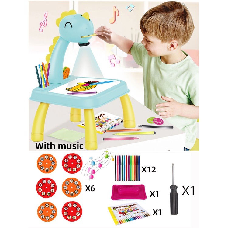 

Children's table, painting tools, art toys for girls, LED projection drawing board drawing table, wr