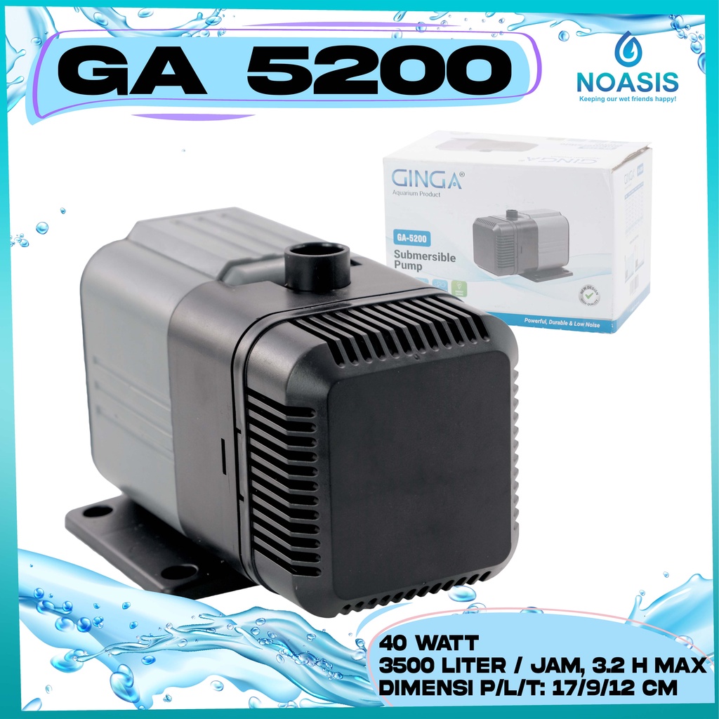 POMPA AIR CELUP AQUARIUM GINGA GA 5200 KOLAM / HIDROPONIK GA-5200