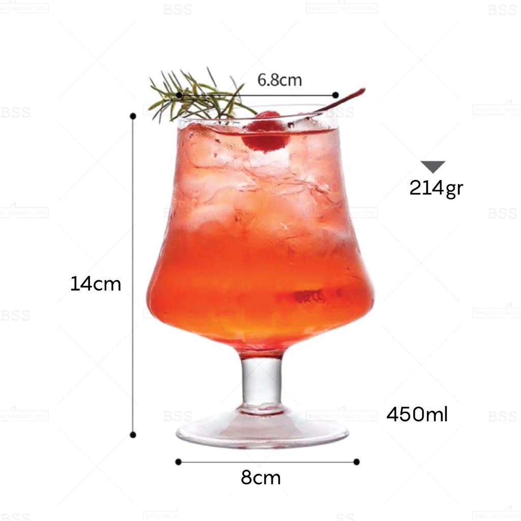 Gelas Brandy 450ml Kristal Bourbon Cocktail Mojito Jus Juice Libbey Snifter Kaca Kaki Glass Cognac