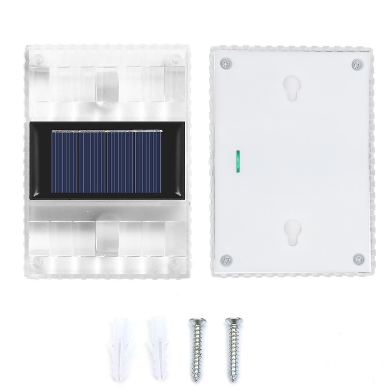 Lampu Dinding 6 LED Tenaga Surya Bahan ABS Transparan Tahan Air Untuk Dekorasi Taman