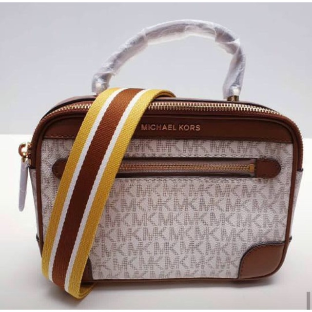 Tas michael kors mk camera bag signature vanila Original authentic bag