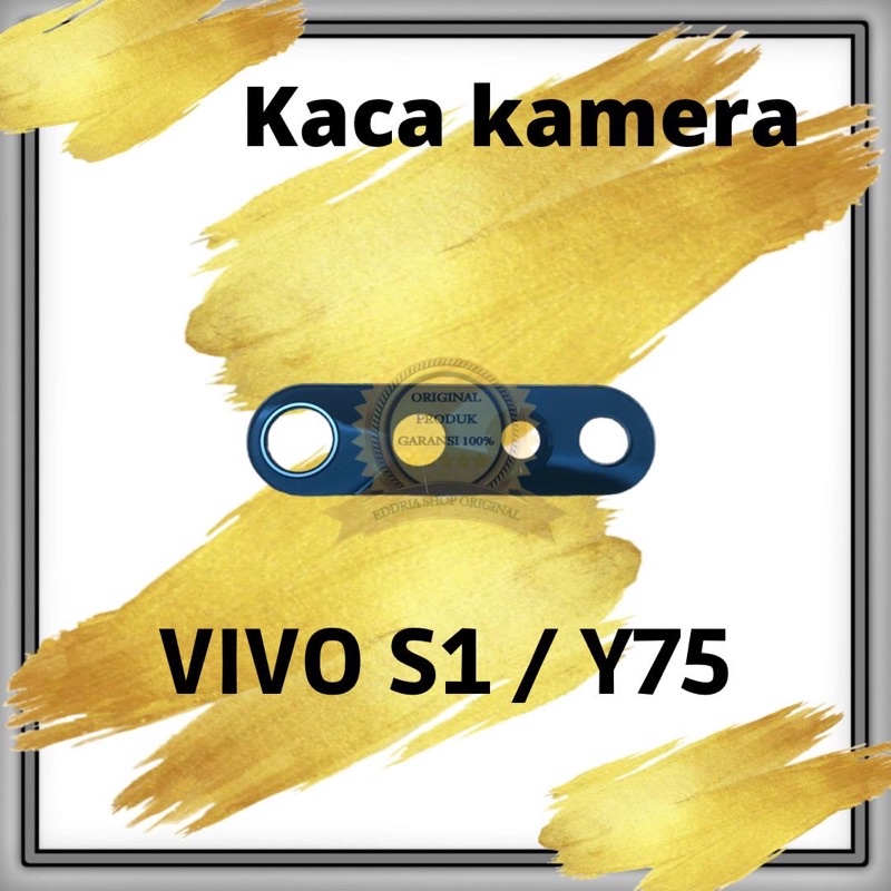 Kaca Lensa Kamera Belakang Vivo S1 / Y75 Sudah Sama Lem Black