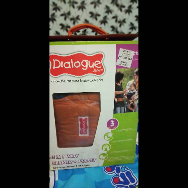 Preloved Gendongan ransel 3 in 1 + saku Dialogue baby