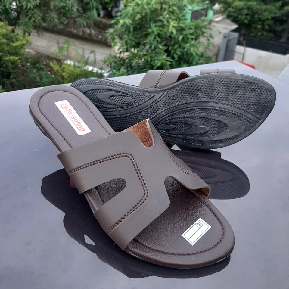 SDPD04 Sepatu Sandal Wanita Perempuan Model Teplek - Kulit Sinthesis