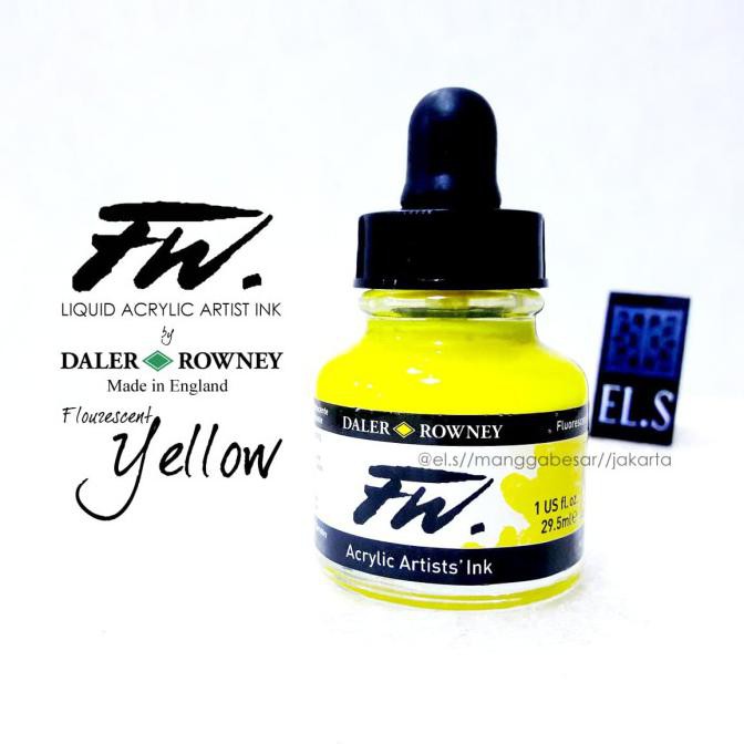

Baru! Daler Rowney Fw Ink Flourescent Yellow ( Cat Akrilik ) Termurah