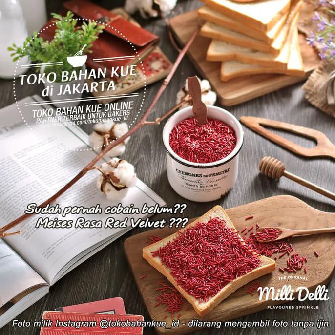 

Meses Milli Delli Premium Meises RED VELVET Meses Chocorice Sprinkel 250gr