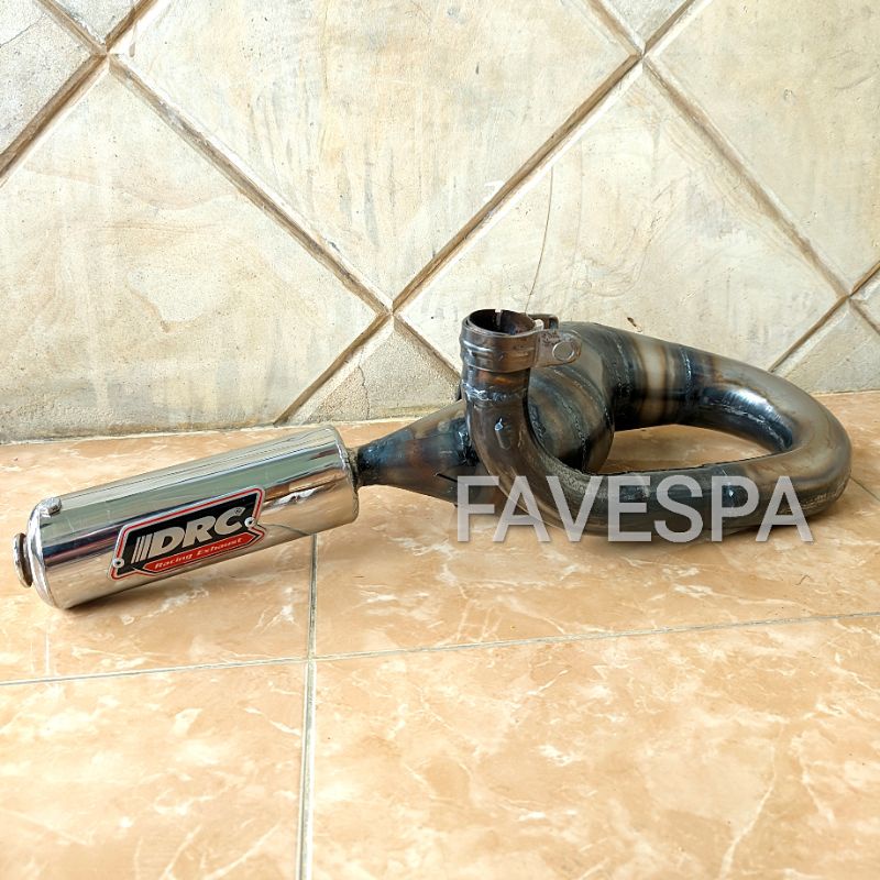 KNALPOT VESPA DRC BUANG KOLONG KANAN PENDEK