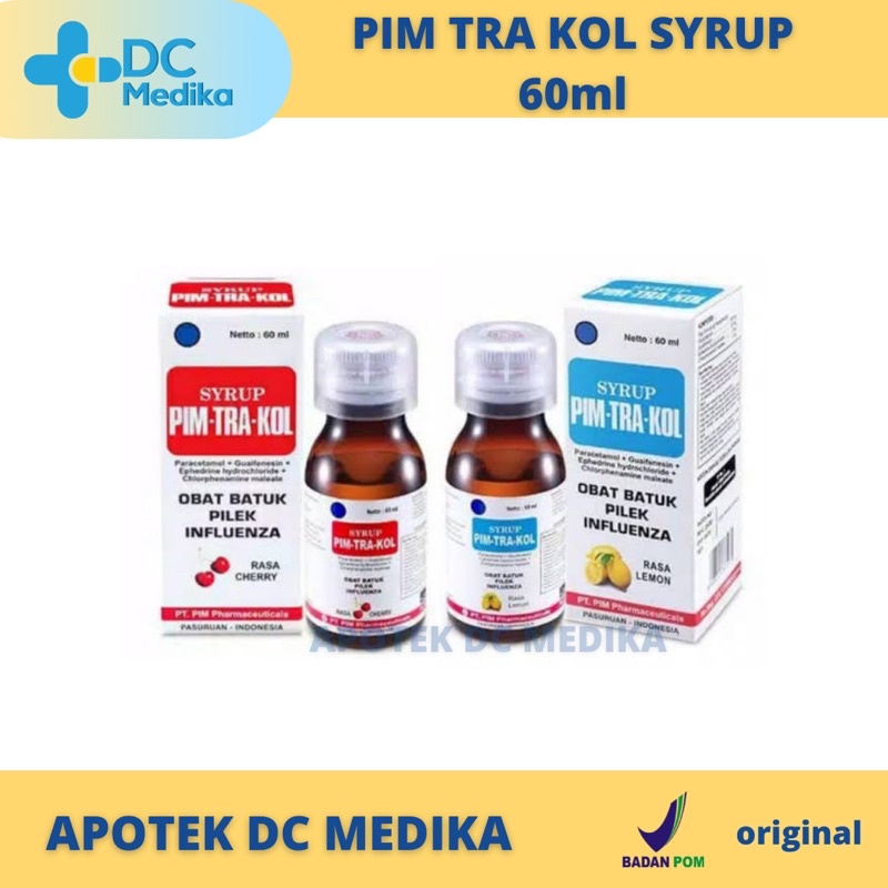Jual Pim Tra Kol syrup / Pimtrakol syrup / Obat flu dan batuk anak