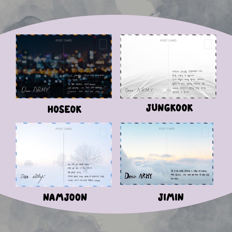 DEAR ARMY BTS BE POSTCARD