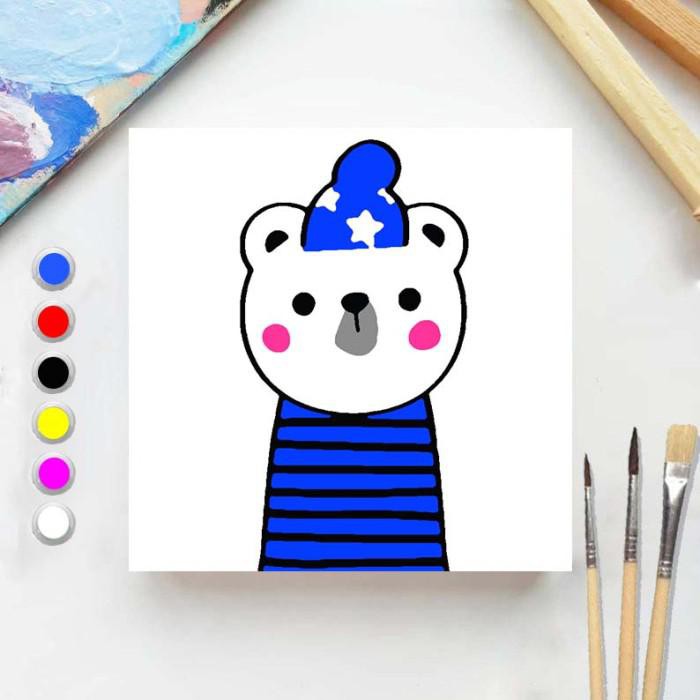 

Art / Paint By Number Animal Bird 20X20 Wooden Painting Kit/Set Melukis - Polar Bear