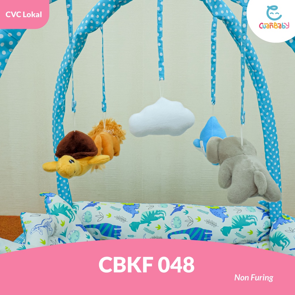 Kasur Bayi Playfun Kelambu Motif Dino Time White X Polka Tosca Perlengkapan Tidur Bayi CBKF ONLY NON-2