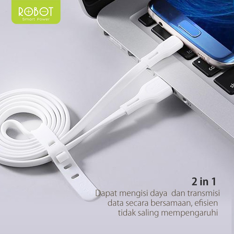 ROBOT Kabel Data RDM100S Android Micro USB 1M Data Cable Original - Garansi Resmi 1 Tahun