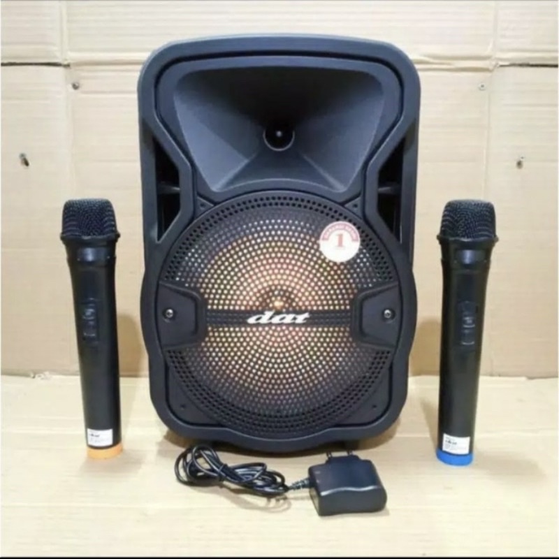 Speaker bluetooth DAT 8 inch, Gratis Double Mic lepas / wireless