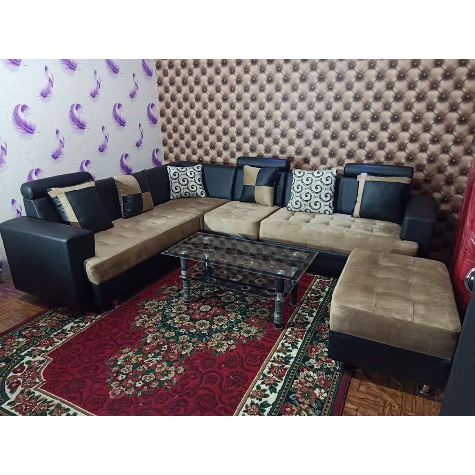 Gratis Ongkir Jabodetabek Sofa L Sudut Yaren + Meja Minimalis Bangku Ruang Tengah Kursi Ruang Tamu