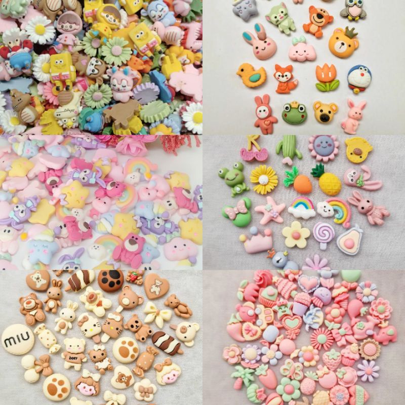 Clay Resin Buah Makanan Karakter Anak Cute / clay bunga, astronot, kaktus, clay rainbow pelangi, cla