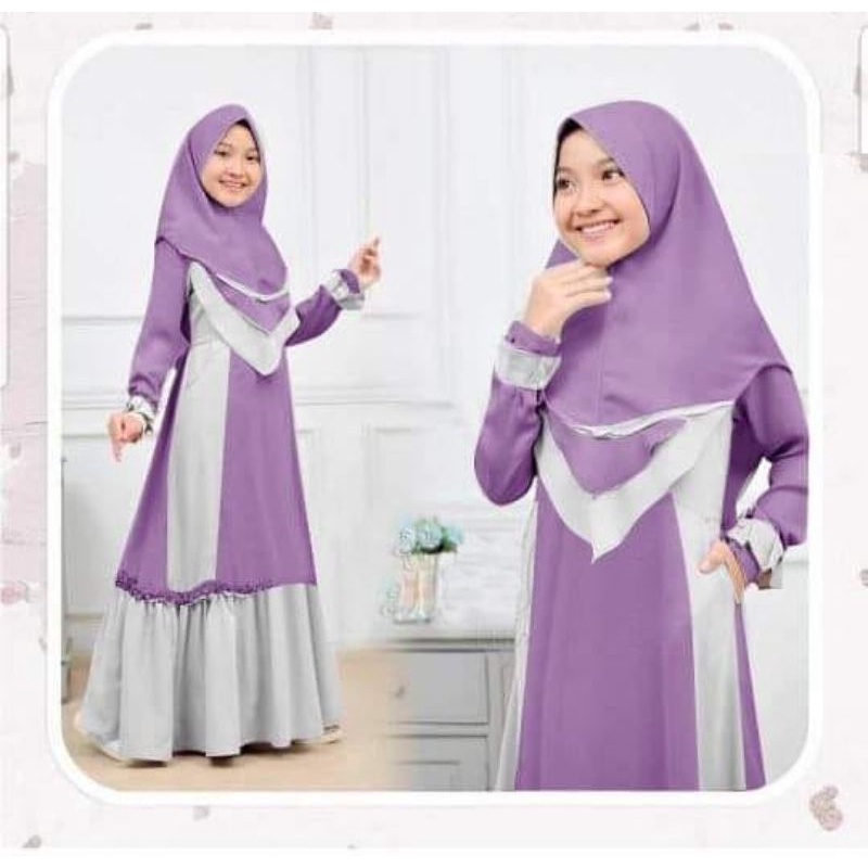 Model Terbaru/Gamis syari Mila Bahan Wallcreep/Gamis syari Anak/Gamis syari Anak Perempuan/Gamis Sya