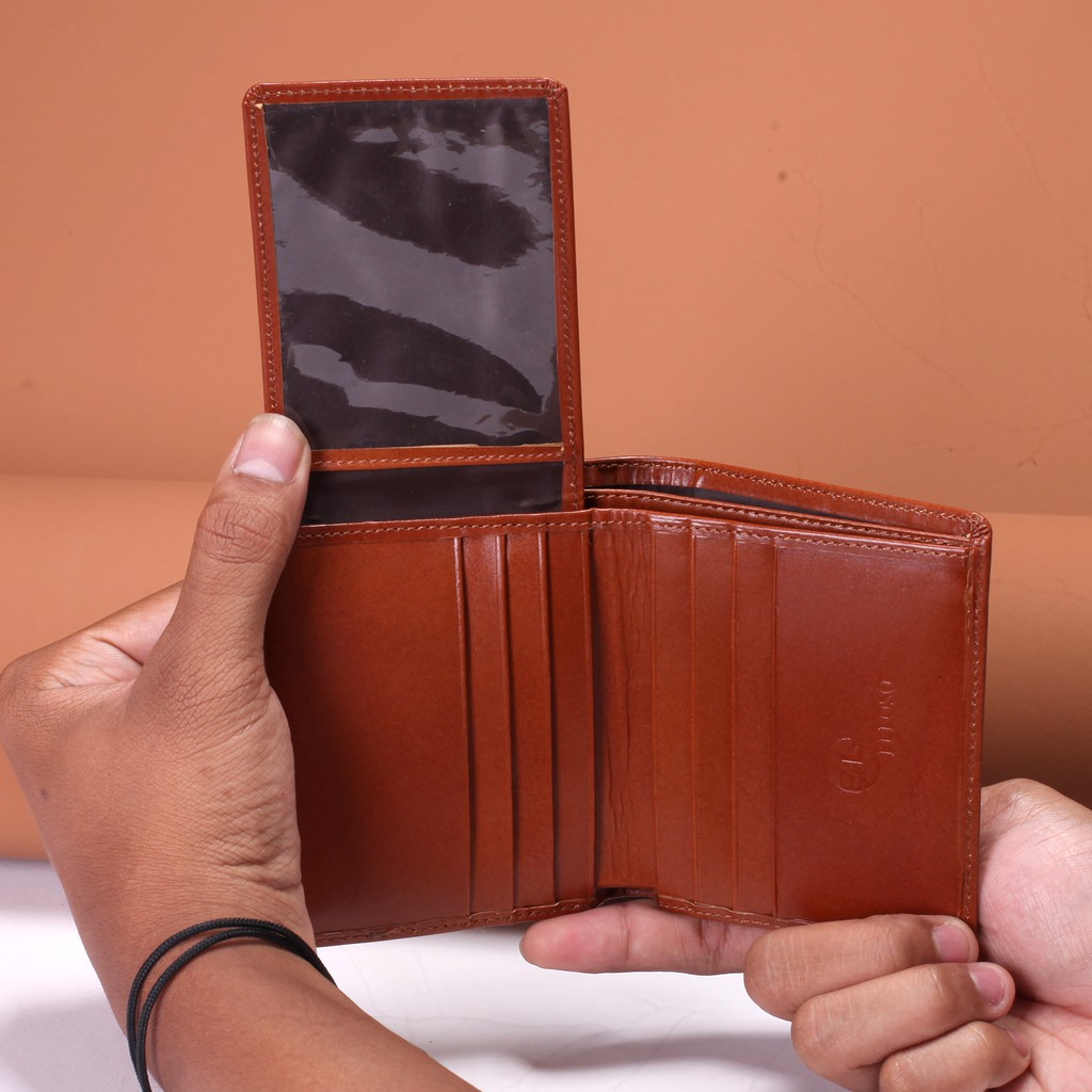 &quot;FUDO&quot; DOMPET LIPAT KULIT MINI 100% PREMIUM DOMPET LIPAT RESLETING BAHAN KULIT SAPI ASLI DE01