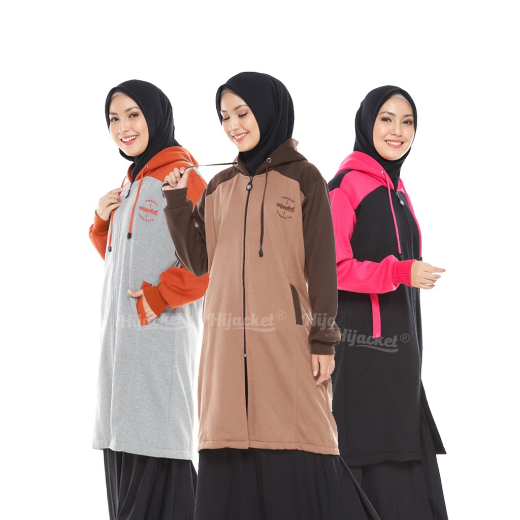 HIJACKET ALICIA| HIJAKET JAKET HIJAB PANJANG WANITA MUSLIMAH SYAR'I-1