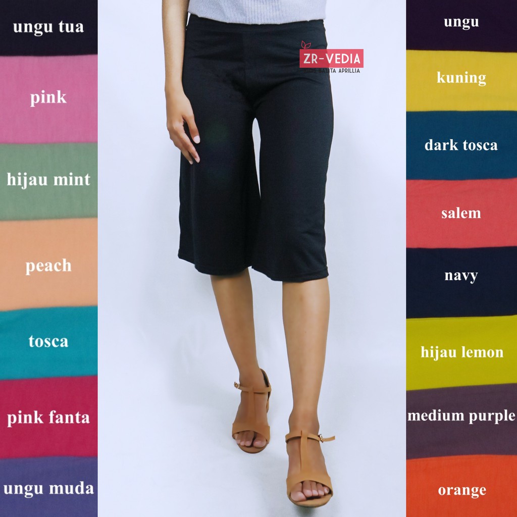 (Bahan Kaos) Kulot Polos fit to L / Celana Cullotes Pendek Polos Pants Wanita Remaja Murah Adem