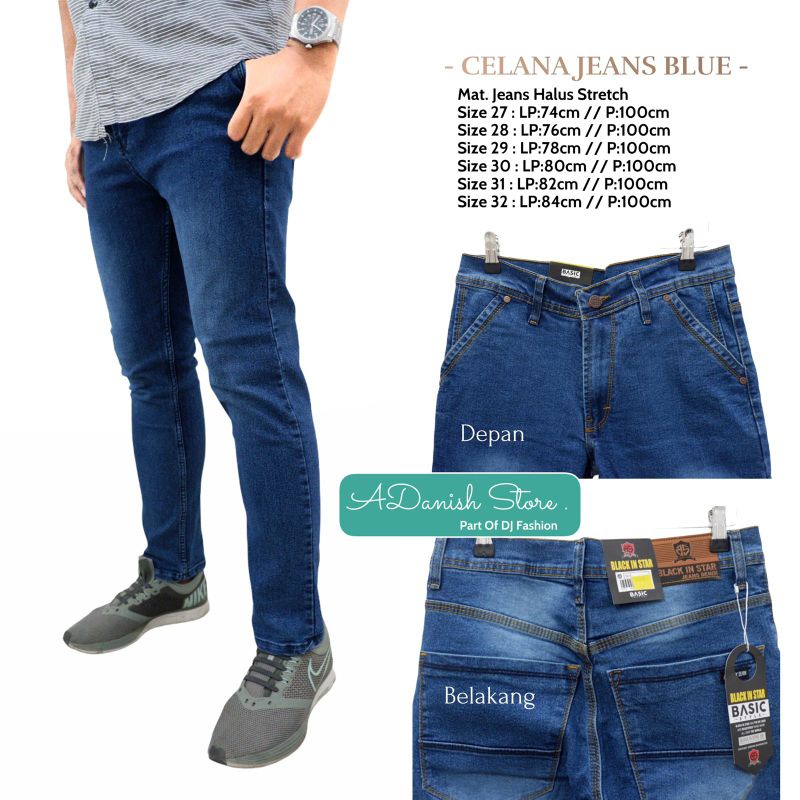 celana jeans pria celana jeans biru