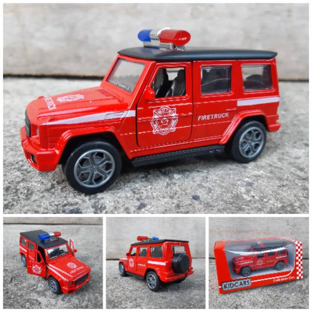 Diecast Mobil Jeep Damkar Alloy - Miniatur Car Fire Koleksi Mainan