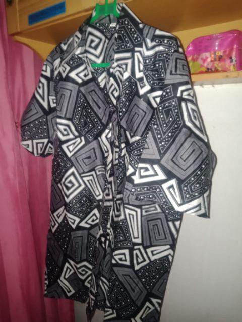 Bswart Batik Hrb026 Kenongo Hem Pendek Anjani Biru Pekalongan M L Xl Batik Pria Murah Modern Grosir