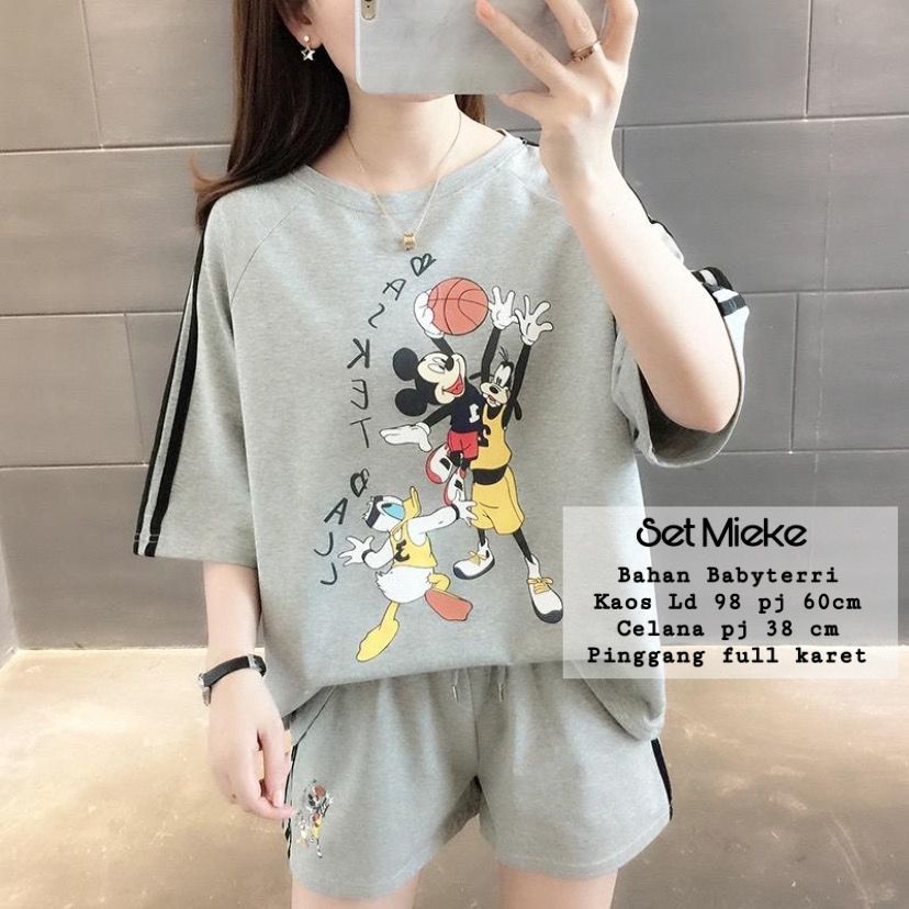 SETELAN PENDEK WANITA KOREA / Set Mieke / BAJU WANITA+ CELANA PENDEK SEHARI HARI