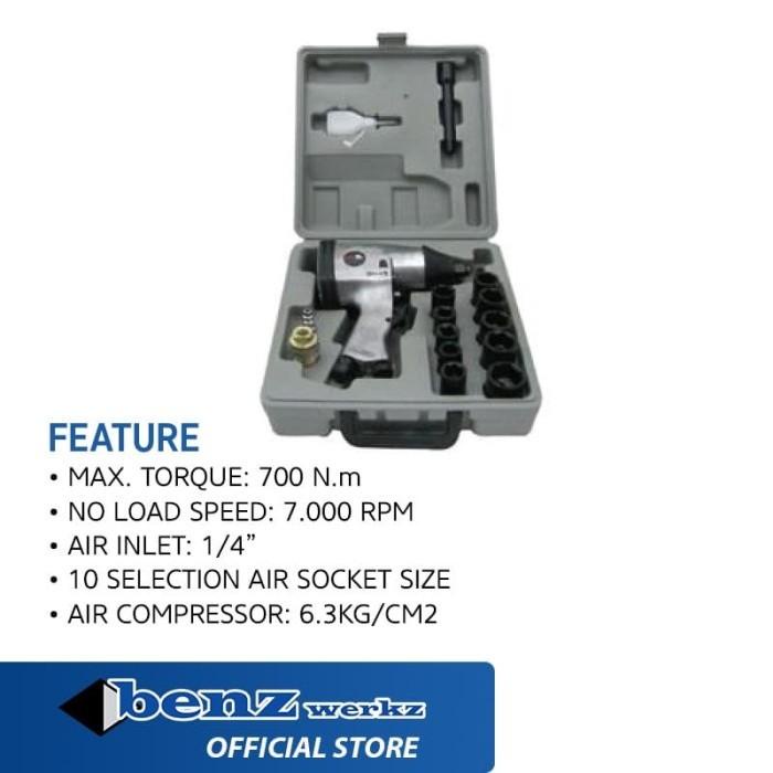 Tools | Mesin Kunci Pas Angin 1/2" Kits Set / Air Impact Wrench By Benz