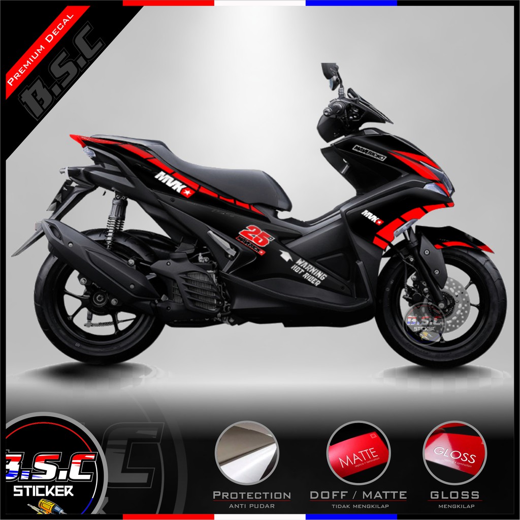 Sticker Decal Aerox 155 Motif Maverick (Red)