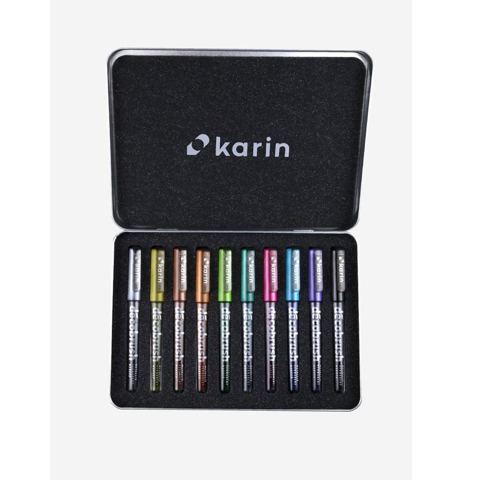 

[SKU PRODUK : TSH70] KARIN Decobrush Metallic || 10 Warna Satuan (PER PCS) Luxury Brushpen Marker