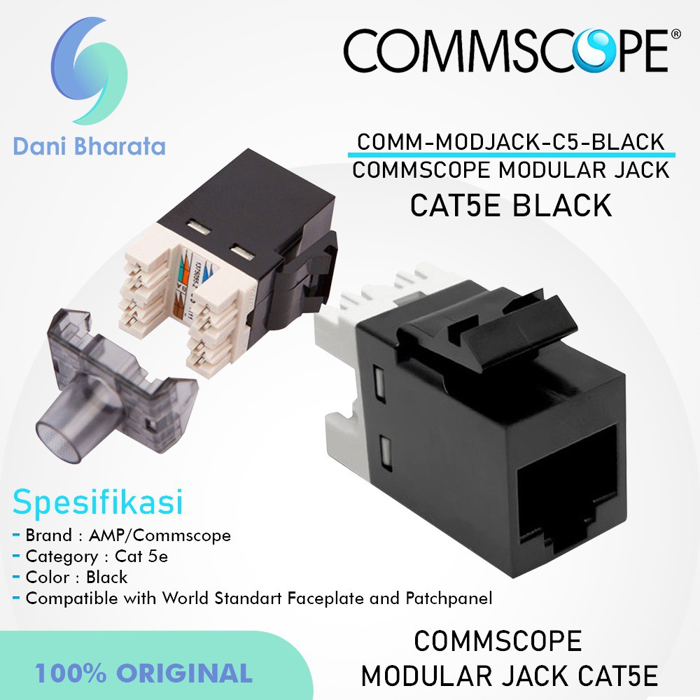 Modular jack RJ45 CAT5e Commscope AMP Jack Modular CAT5e UTP FTP RJ45 Connektor tidak mudah PATAH