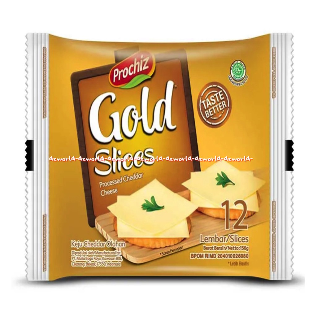 Prochiz Gold Slice Processed Cheddar Cheese 12lembar Keju Lembaran Pro Chiz Pro Cheese Slize