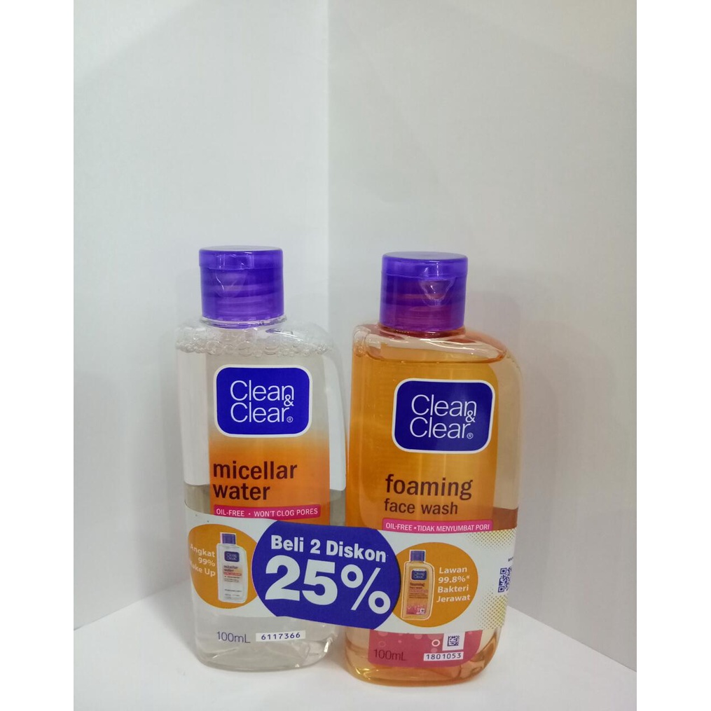 TWIN PACK clean &amp; clear face wash &amp; micellar water @100ml