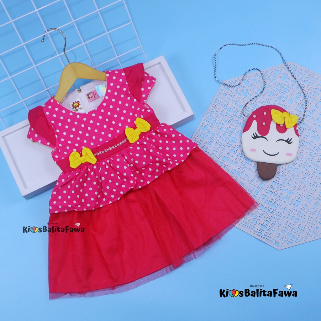 (GRATIS TAS) Dress Sakura 3-18 Bulan / SNI EXPORT Quality Baju Anak Bayi Perempuan Dres Branded Karakter