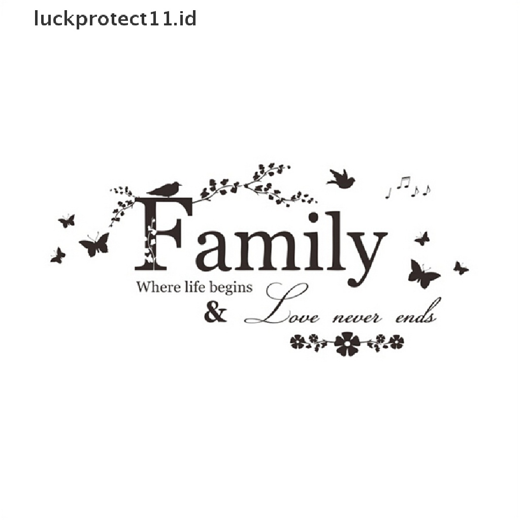 // Hg &amp; ID// Family Letter Quote Removable Vinyl Decal Art Mural Dekorasi Rumah Stiker Dinding