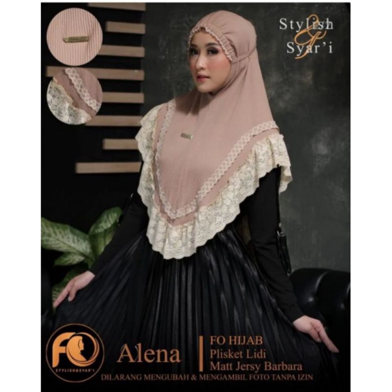 Jilbab Instan Alena Rumbai Siria Kerut Dahi By FO