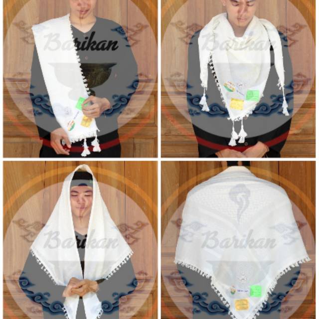 Sorban Segi 4 Putih Polos Rumbay - Sorban Kashmiri Segi 4 Polos