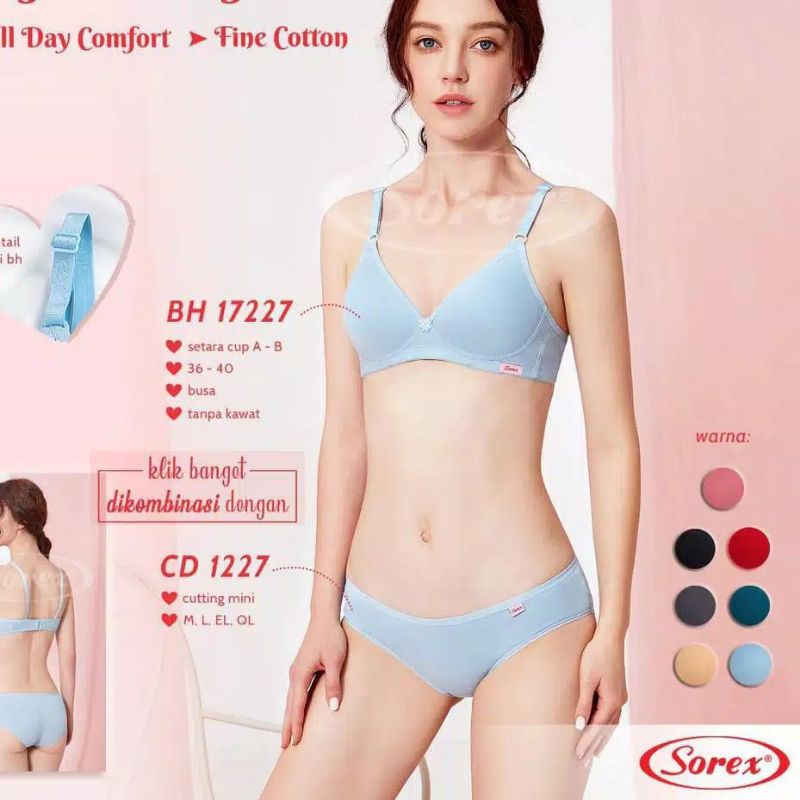 SOREX Bra Soft &amp; Comfort 17227 Busa Tanpa Kawat Setara CUP A-B ini