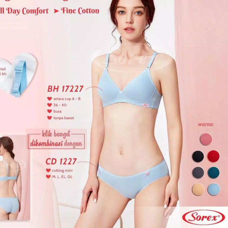 SOREX Bra Soft &amp; Comfort 17227 Busa Tanpa Kawat Setara CUP A-B ini