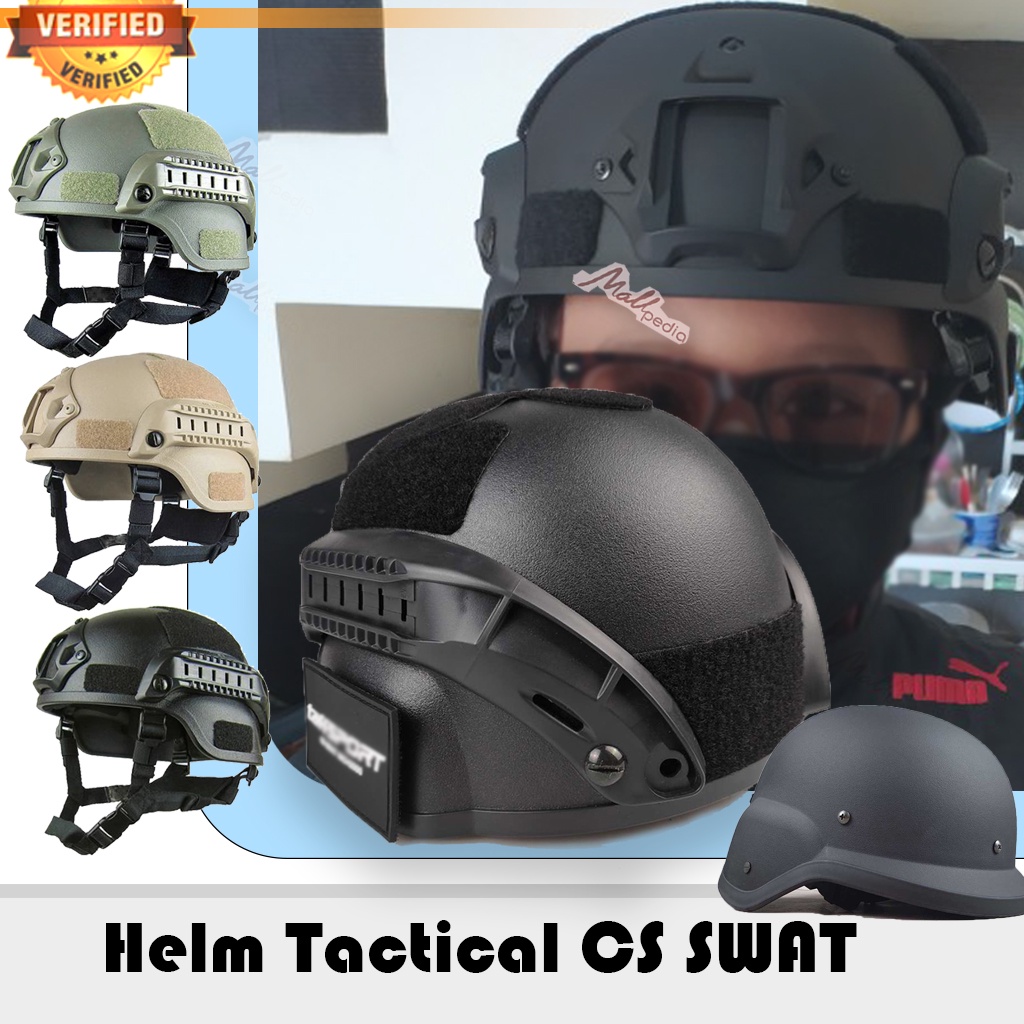 SDI Helm Tactical CS SWAT / MICH2000 TaffSPORT / Helm Tactical Army Sport OlahRaga Outdoor Pelindung Kepala Airsoft Gun AMT