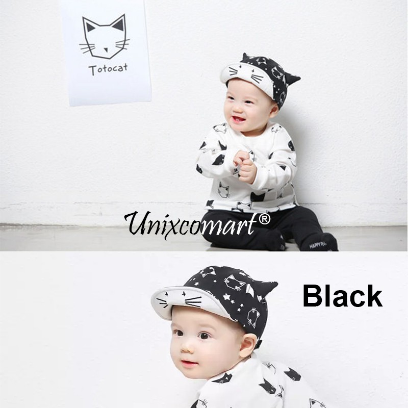 Topi Anak Bayi TOTOCAT Star Hat BW Topi Anak Bayi Lucu Bintang Kucing