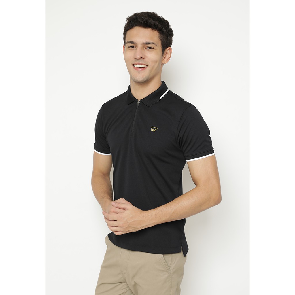  Jack  Nicklaus  Wisner Polo  Shirt Pria Slim Fit Black 